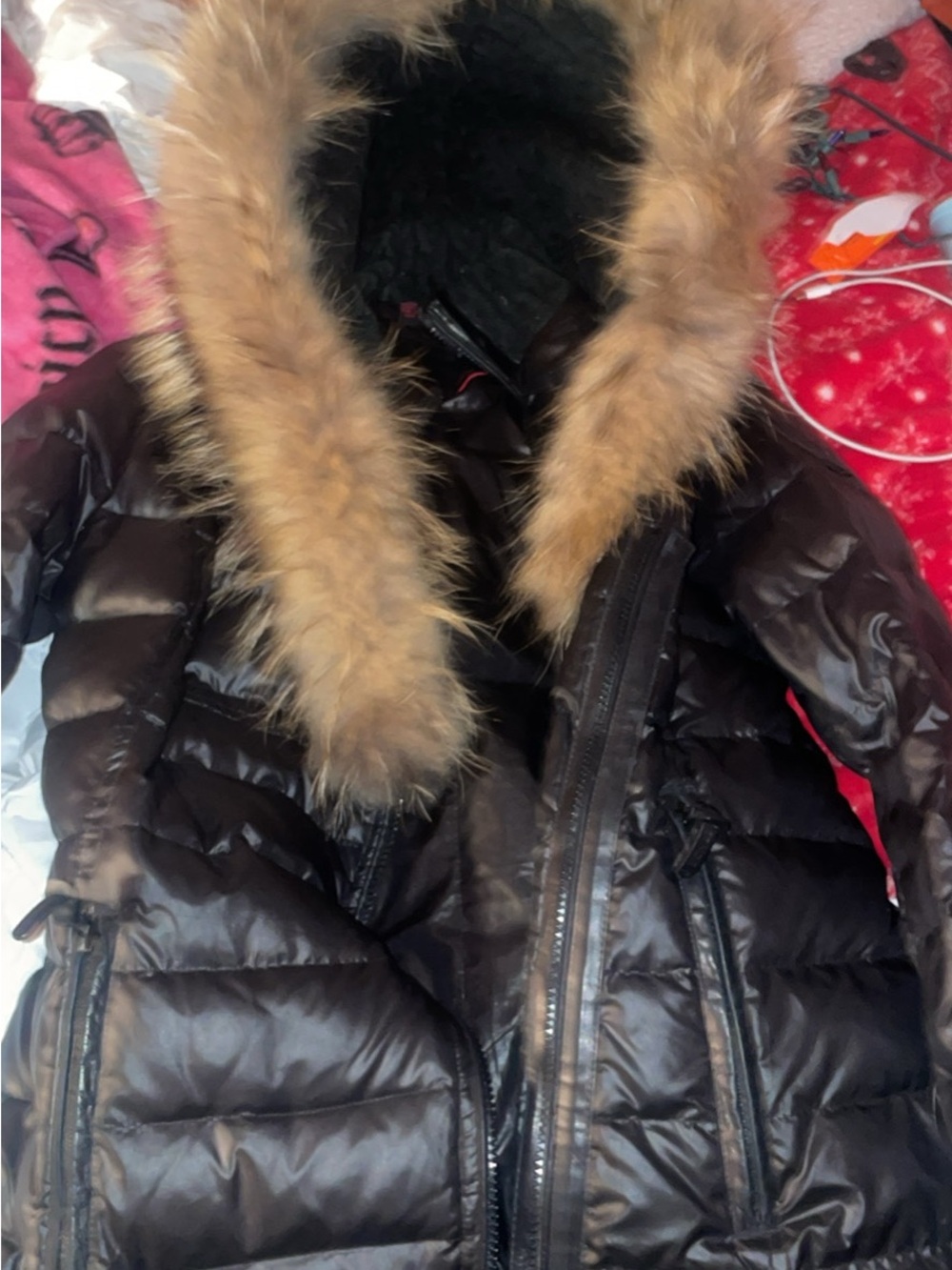 BLACK rudsak real fur altier noir jacket